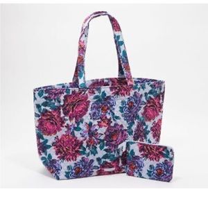New Neon Bloom Vera Bradley tote with pouch